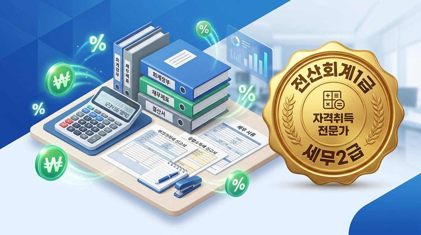 총무사무/ 전산회계1급+전산세무2급 취득